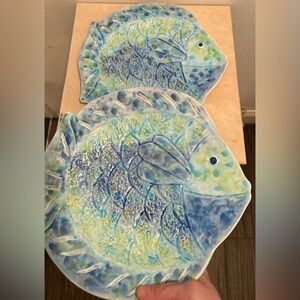 2 summer Living 10” plates. Blues & greens.